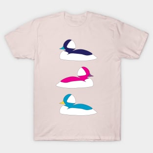 Colorful buffleheads - purple, pink, teal T-Shirt